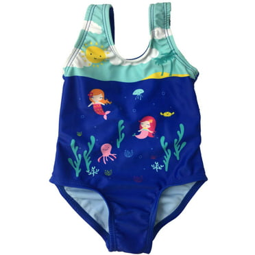 CT Kidz Infant Girls Blue Polka Dot 1 Piece Swimming & Bathing Suit 